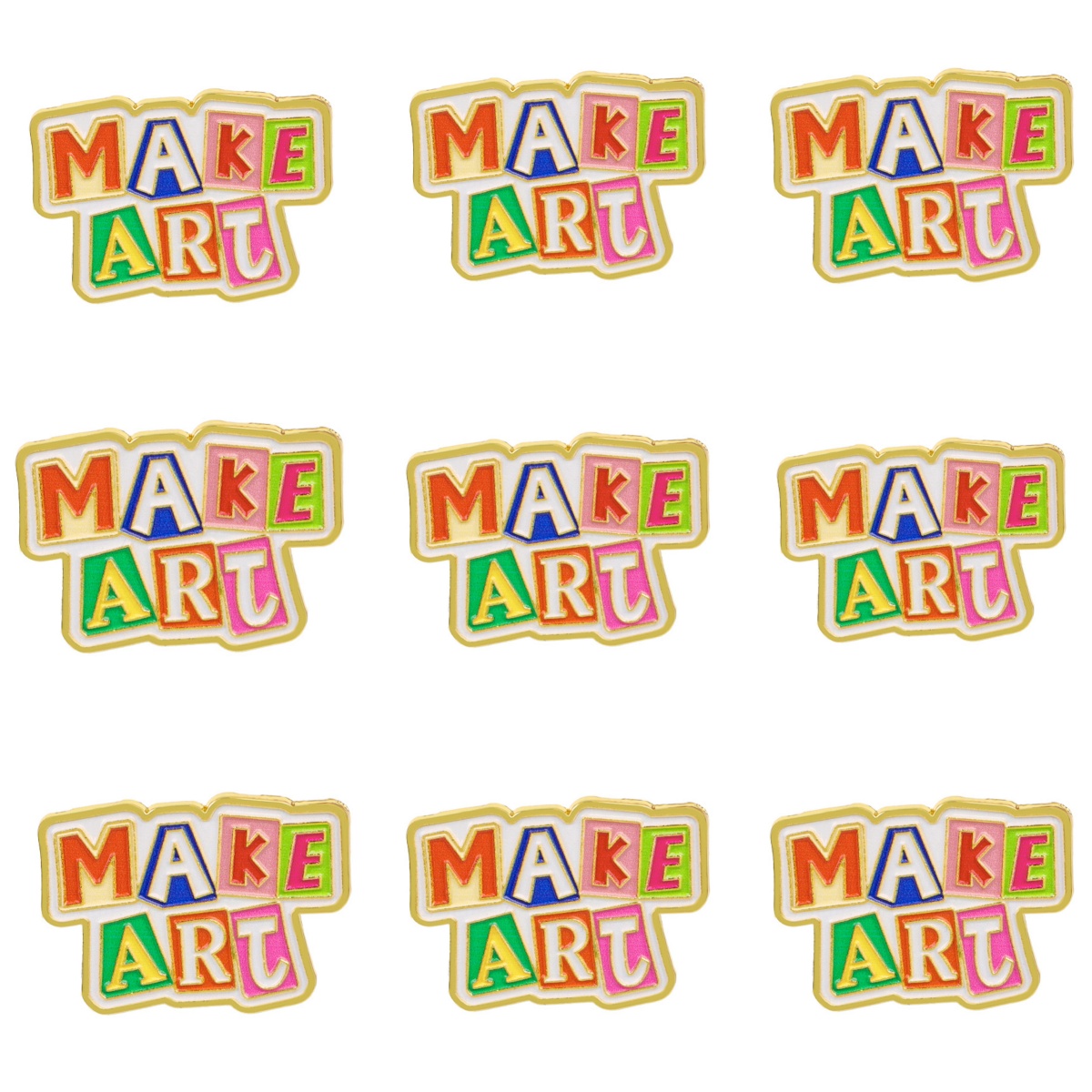 Jewelry Making Quotes - Set di 9 spille smaltate MAKE