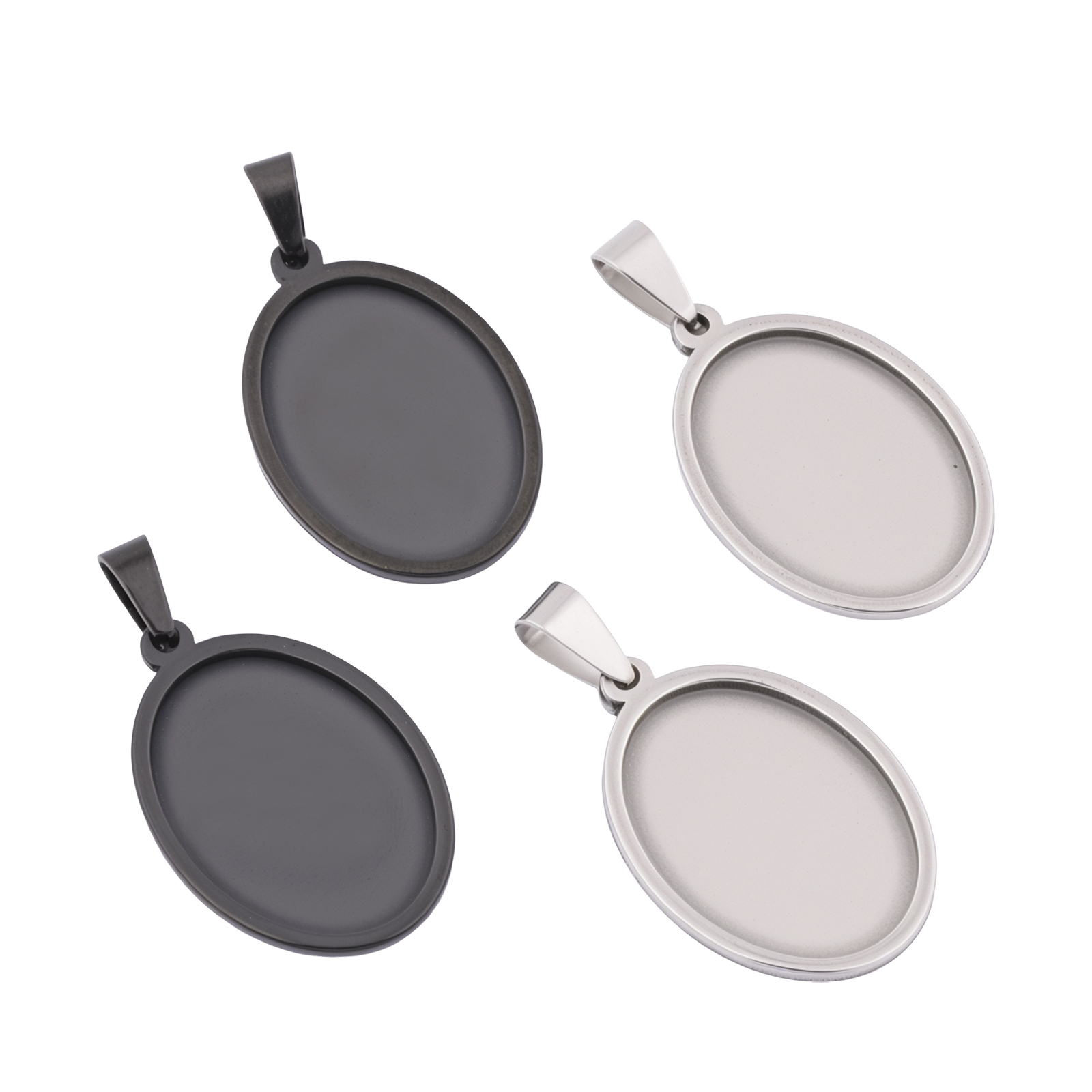 Pendant Blank Bezel - 5 Pezzi Base per Cabochon Ovale