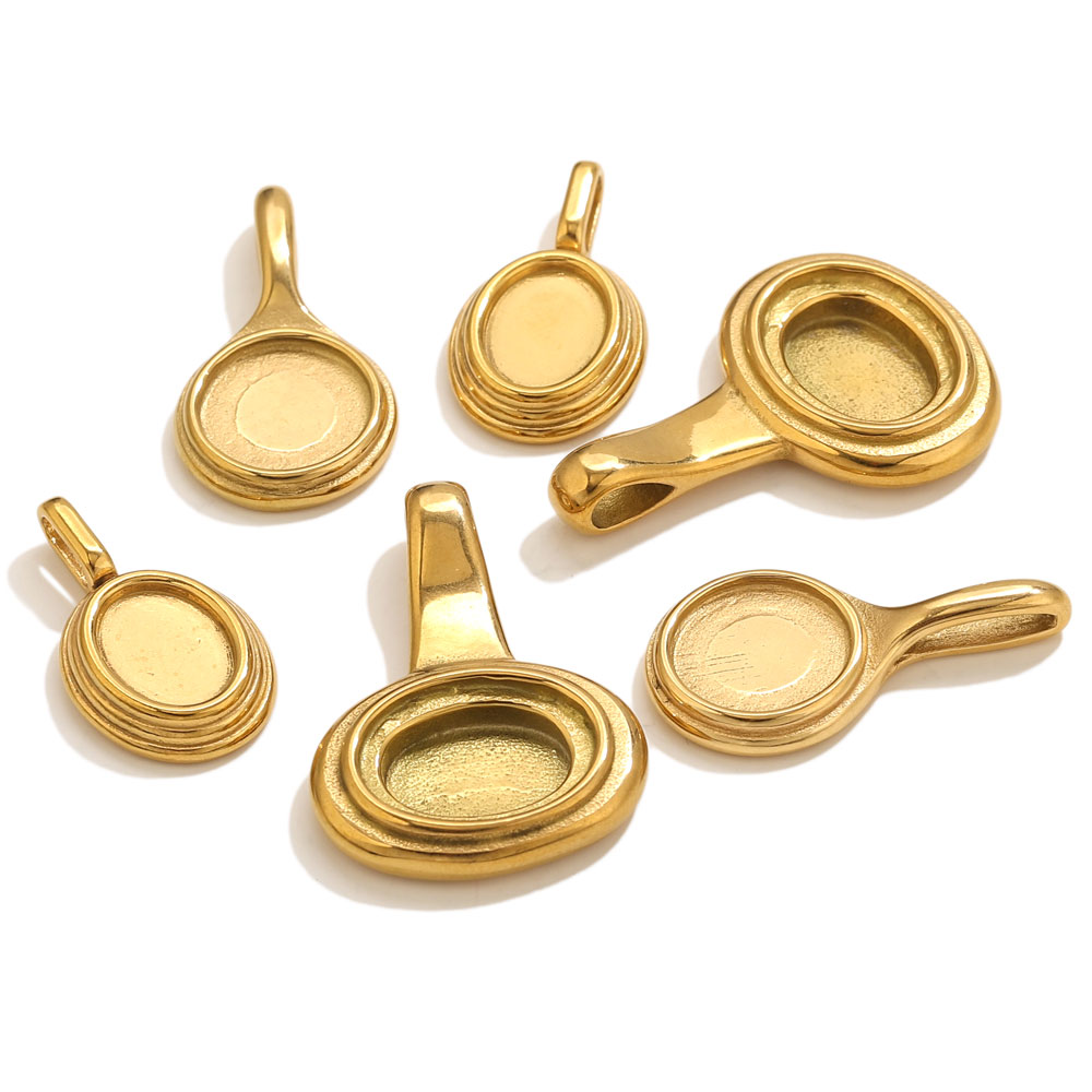 Pendant Blank Bezel - 5 pezzi di vassoi ovali rotondi
