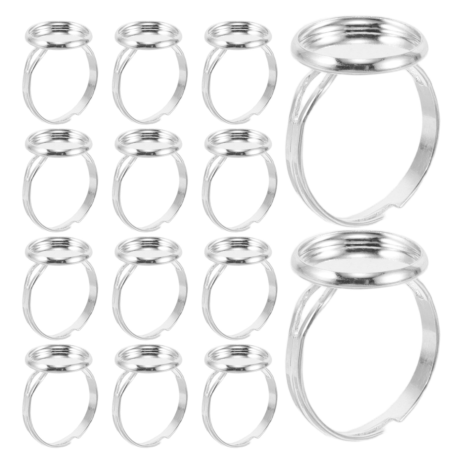 Ring Blank Adjustable - 60 Pezzi Basi per Anelli Regolabili,
