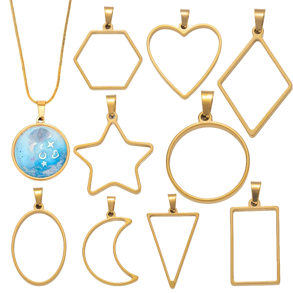 Pendant Blank Bezel - 5 pezzi in acciaio inossidabile con
