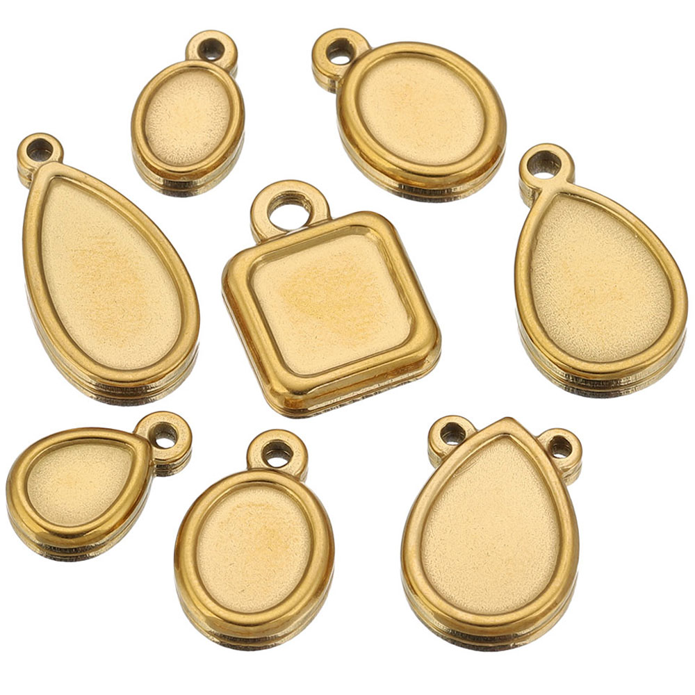 Pendant Blank Bezel - 5 Pezzi Base per Ciondoli in