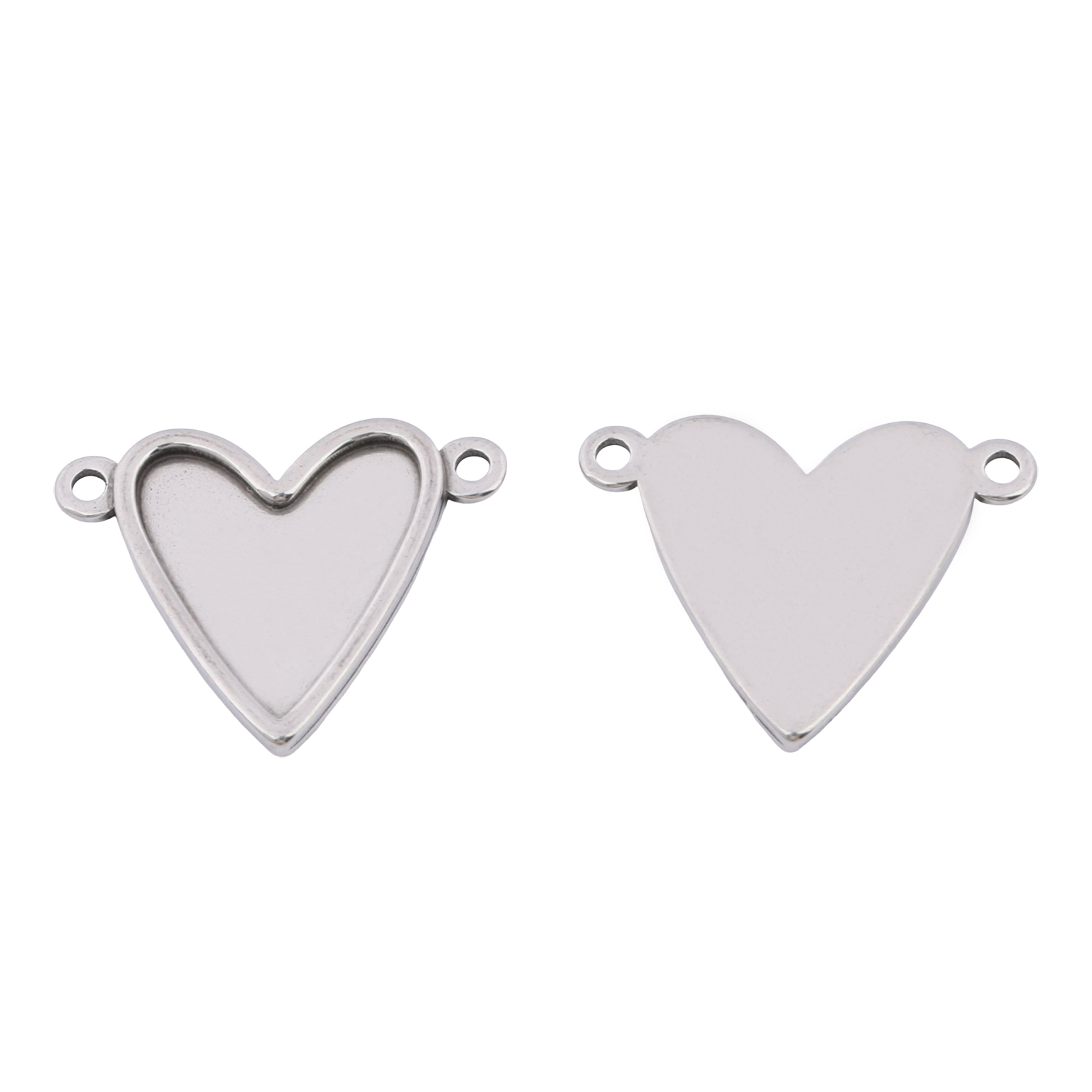 Pendant Blank Bezel - 10 Pezzi Base Connettore a Cuore