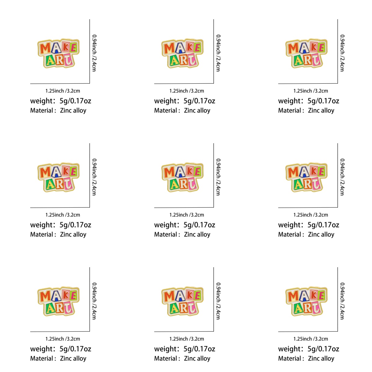 Set di 9 spille smaltate MAKE  - Jewelry Making Quotes recensione e prezzo