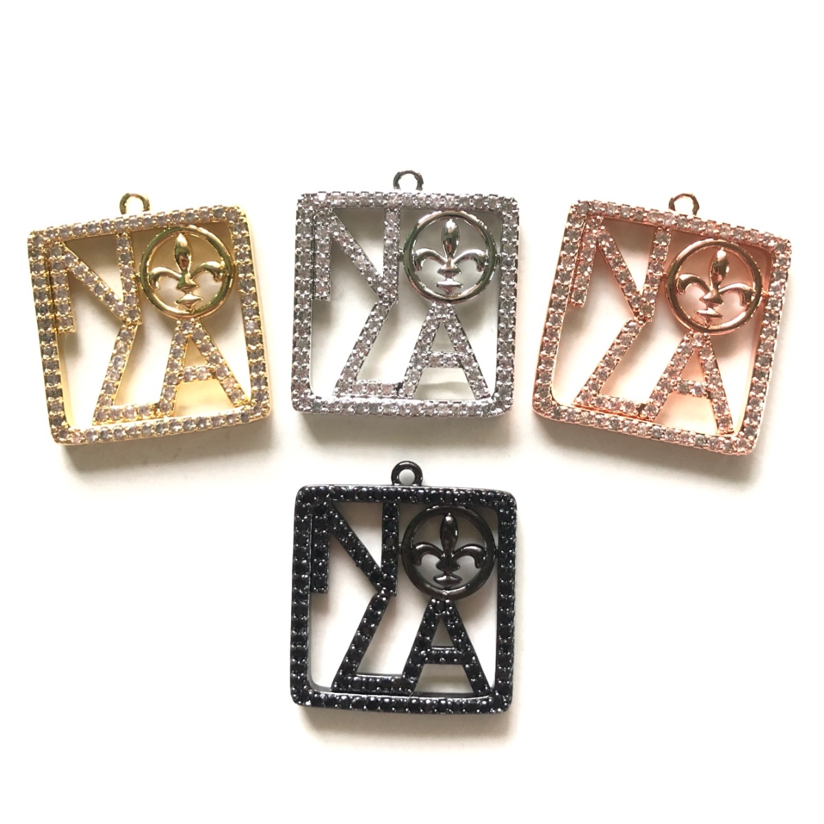 5pcs Zirconia Pave NOLA Fleur  - Jewelry Making New Orleans recensione e prezzo